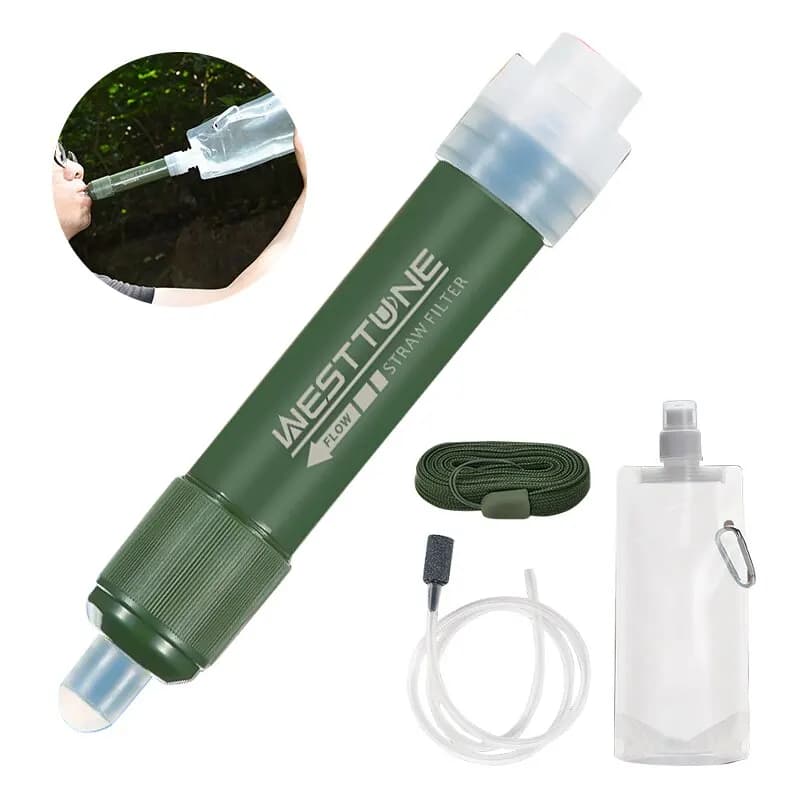 TUP ensemble de paille en plein air mini filtre purificateur d'eau de purification de survivre ou de