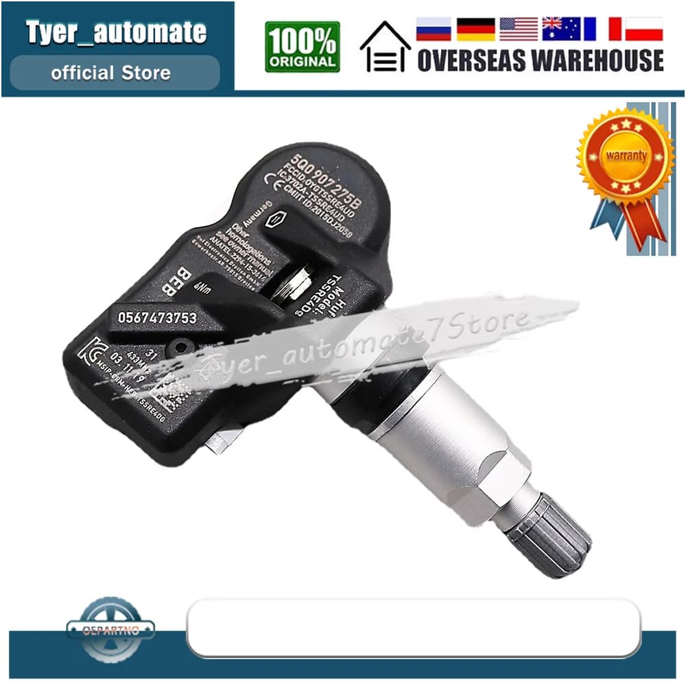4 pièces 5Q 0907275 Système de surveillance TPMS de capteur de pression des pneus B, pour Audi RS3 B