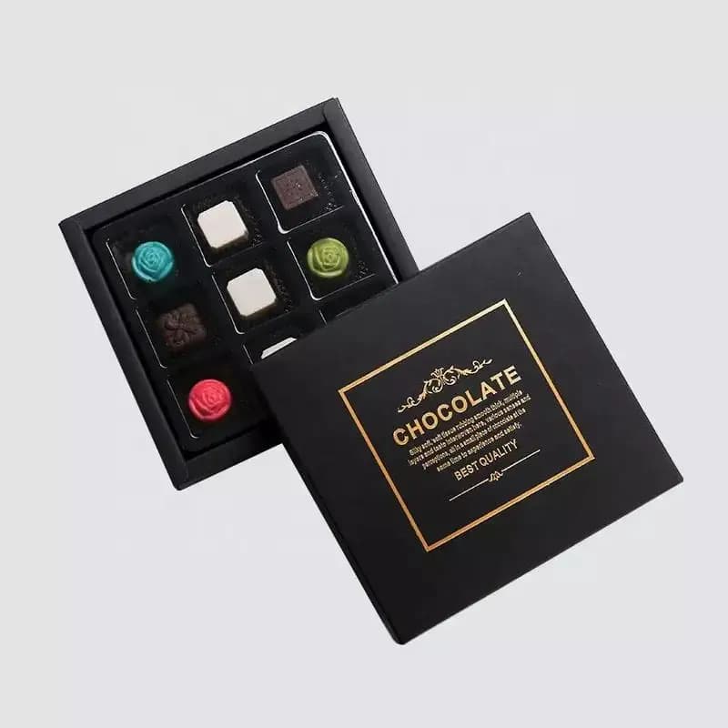 Boîte à chocolat haut de gamme, estampage à chaud, emballage alimentaire, boîte-cadeau pour chocolat