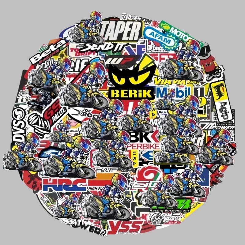 Autocollants Ornementaux Aléatoires pour Casque de Moto, Ensemble de Logos Précieux, Sponsor de Cour