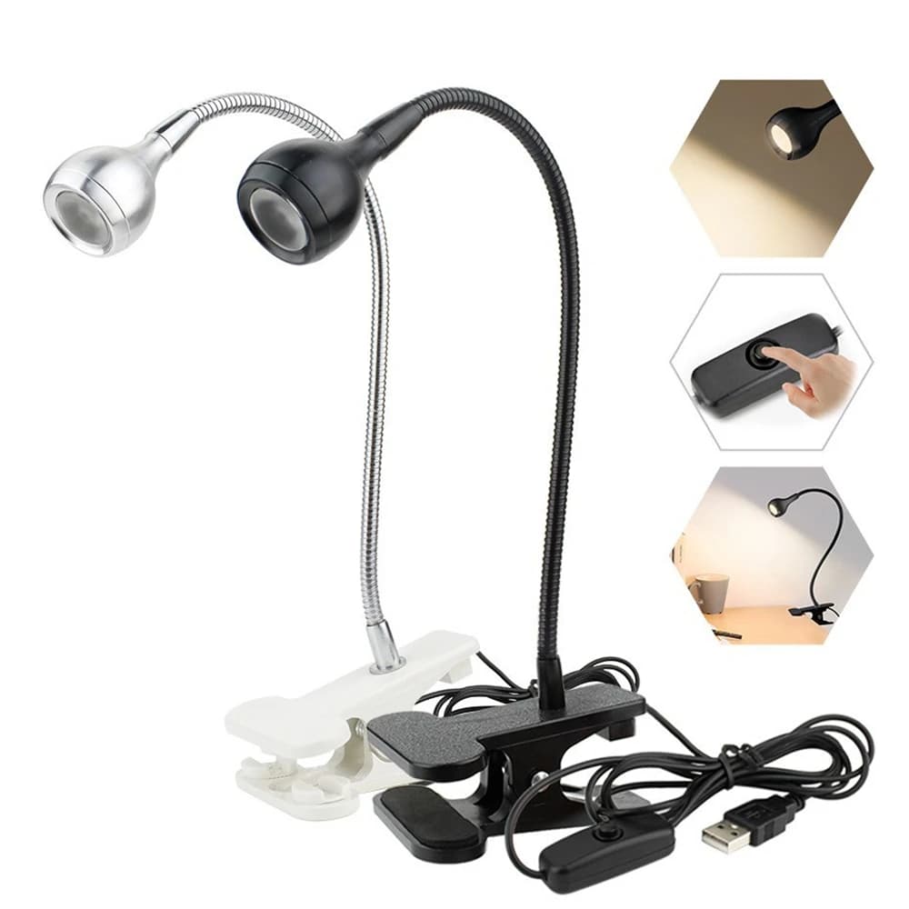 Lampe d'alimentation USB lampe de lecture avec Clip de support lampe de Table Flexible lampes de lec
