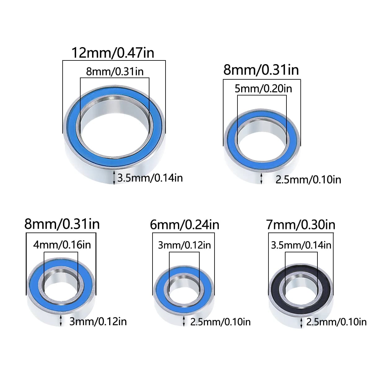 Kit de roulements d'essieu scellés pour moyeu de roue, 22 pièces, pour TRX4M Bronco Defender 1/18, p