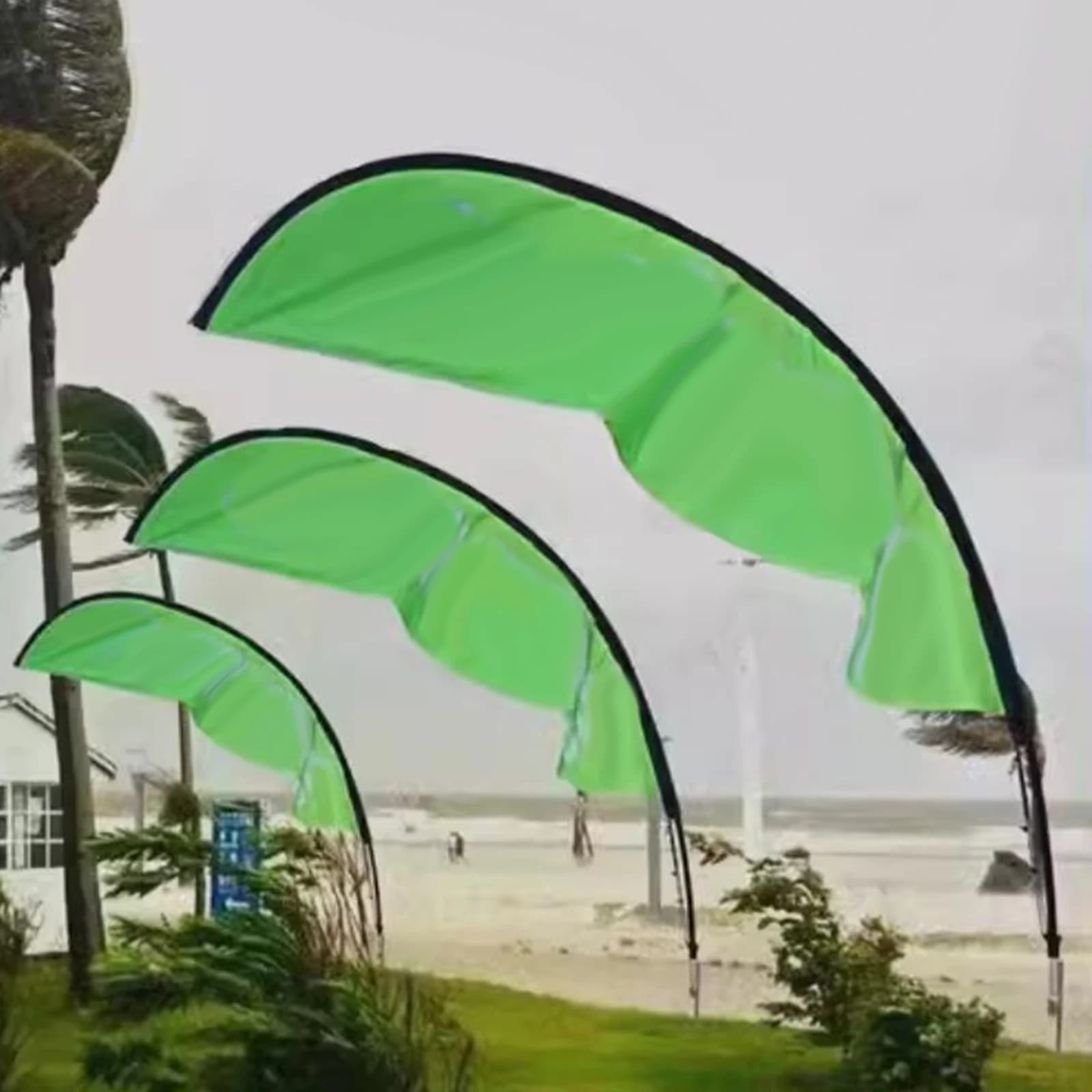 Poteau de drapeau de plage en fer, Support de piquet au sol, Base de drapeau en plumes pour cour de 