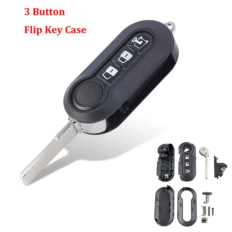 Coque de clé à distance de voiture, coque de clé pour Fiat 500 Ducato Bravo Doblo Icreuser o 03, cri