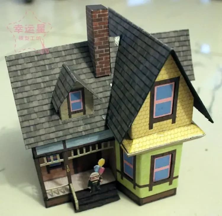 Flying House Tour 3D Paper Model, 1/87 ettes, Architecture européenne, Travail manuel bricolage