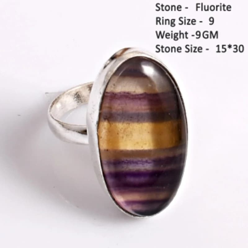 Bague en Amazonite, Turquoise, Agate, Charoïte, Labradorite, Ambre, Citrine, Topaze Bleue, Améthyste