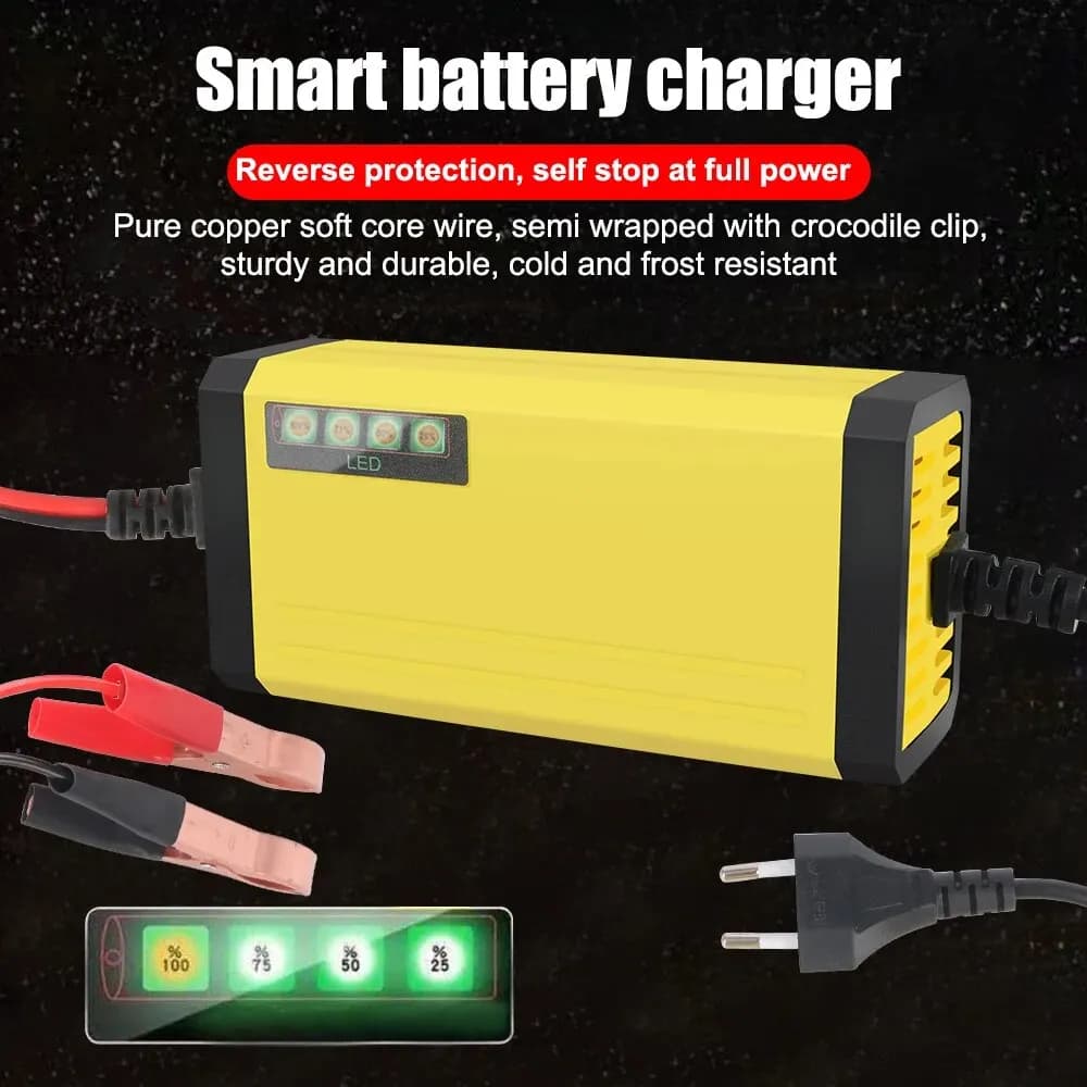 Chargeur de batterie de voiture 12V 2a, 220V, réparation d'impulsions, batterie au plomb sèche et hu