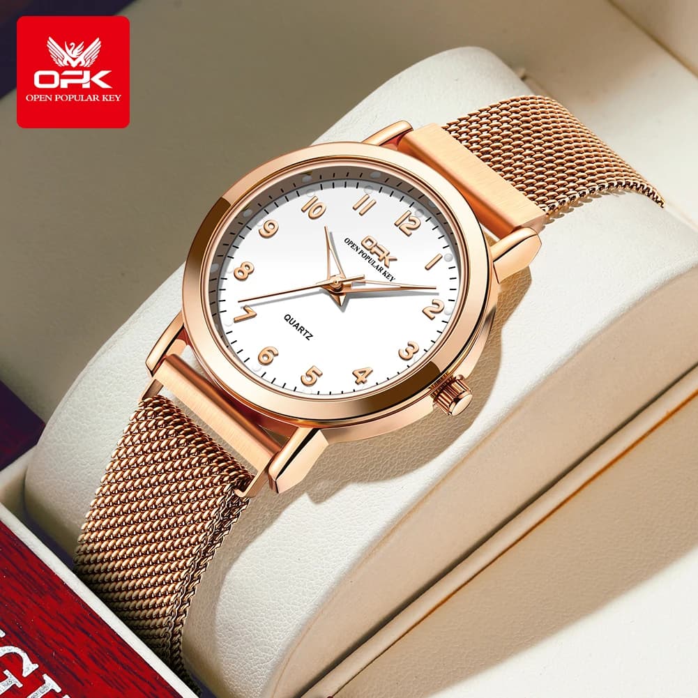 OPK 8115 montres pour femmes Simple mode montre-bracelet originale pour femme bracelet en maille d'a