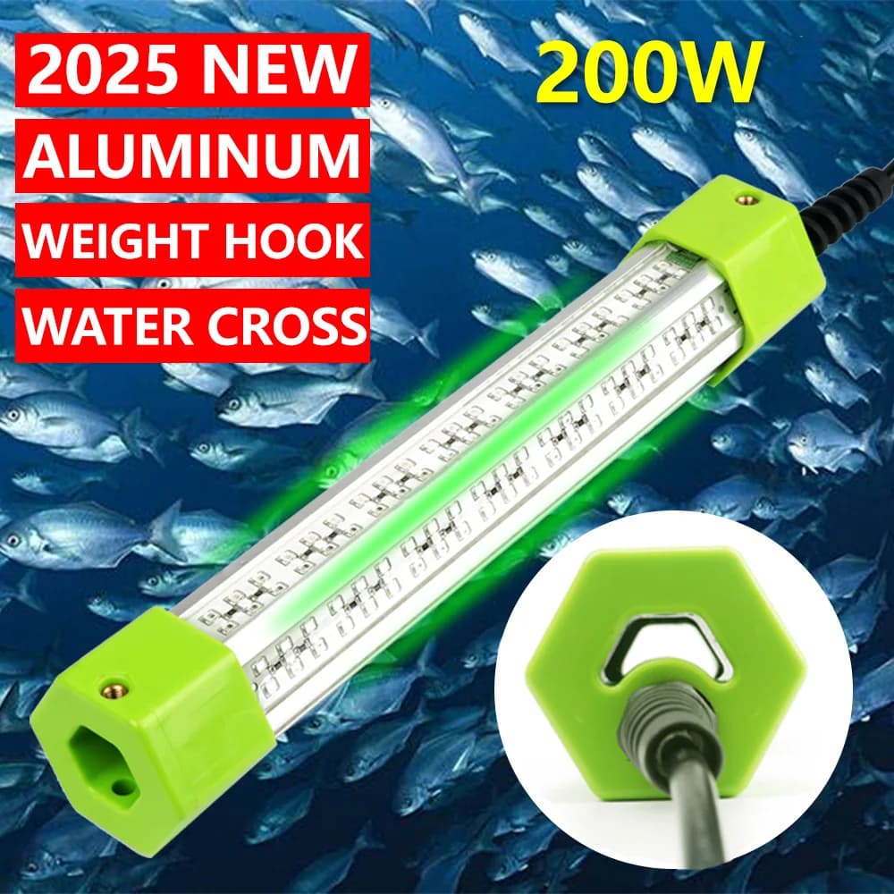 Lampe de pêche sous-marine SubSN, lumière LED haute puissance, aluminium, vert, blanc, bleu, jaune, 