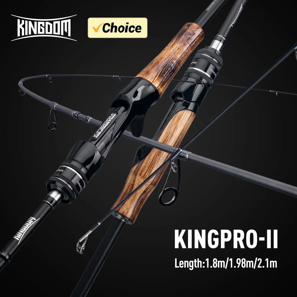Kingdom Kingpro II canne à pêche rotative 1.8m 1.98m 2.1m M ML L puissance 2 Sections canne à pêche 