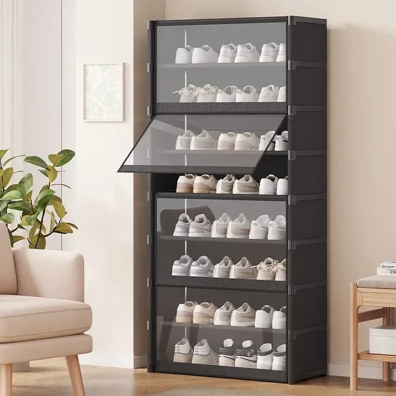 Étagère à chaussures multicouche, anti-poussière, Design Transparent, petits espaces, organisateur d