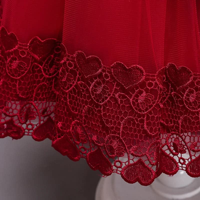 Robe d'été en dentelle pour filles, tenue de soirée à fleurs appliquées, Costume pour enfants de 2 à