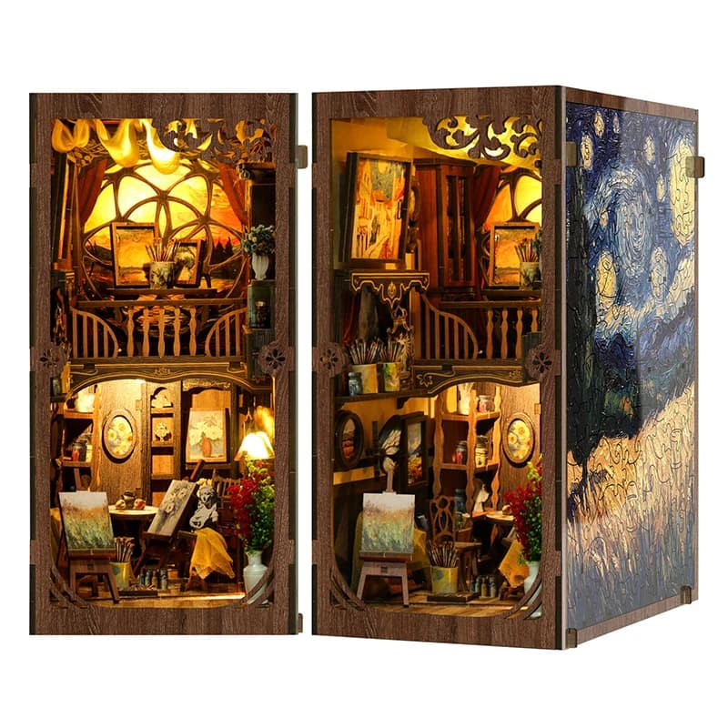 Noix de livre Diorama en bois 3D - Kit de puzzle DIY « Monde dans un cadre », modèle de maison minia