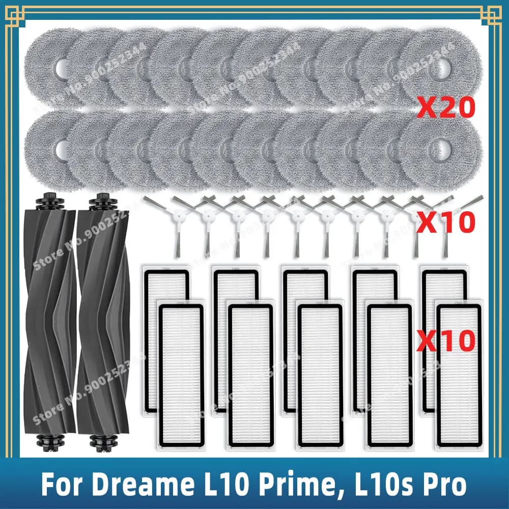 Pièces de Rechange pour Dreame Bot L10 Prime / L10s Pro, Accessoires, Brosse Latérale Principale, Fi