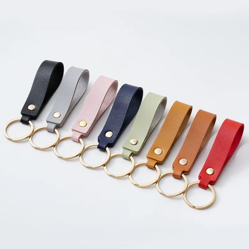 Porte-clés en cuir PU, 8 couleurs, cadeau d'affaires adapté aux hommes et aux femmes, sangle de clé 