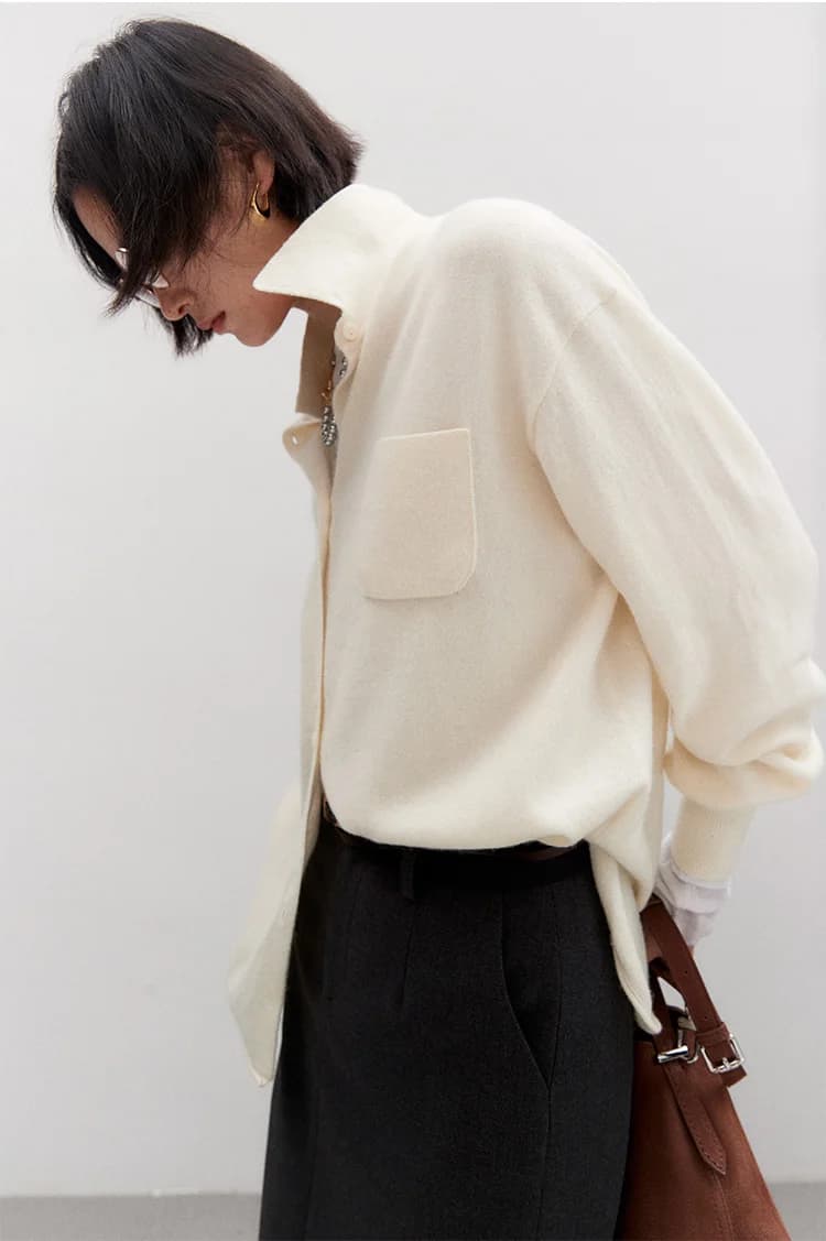 Magnifique chemise tricotée en cachemire de laine avancé, Gao Zhi Tong Qin Lu, OS, enseignement de m