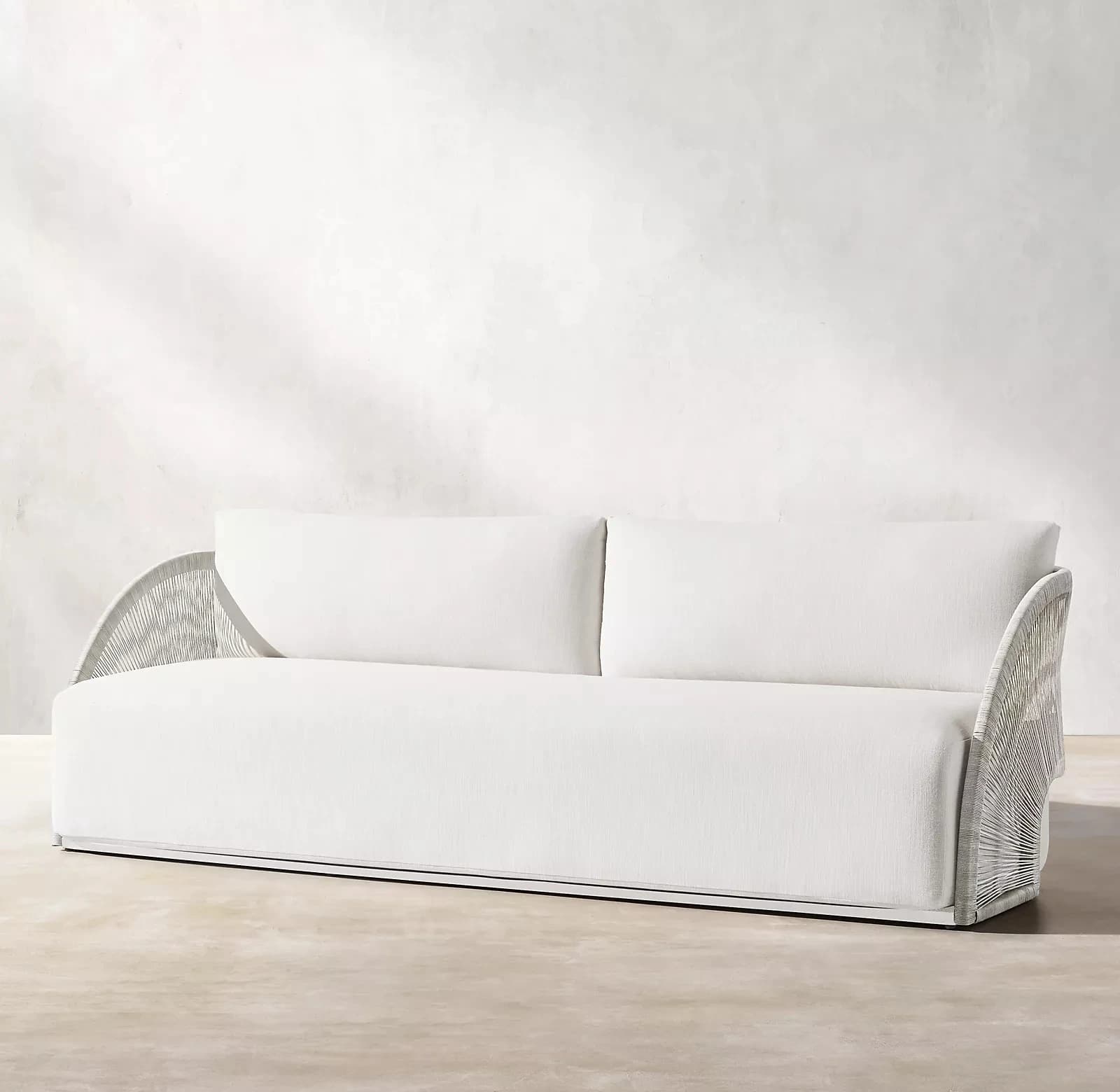 Meubles d'extérieur en osier PE, canapé tissé en corde, cadre en aluminium imperméable, ensemble de 