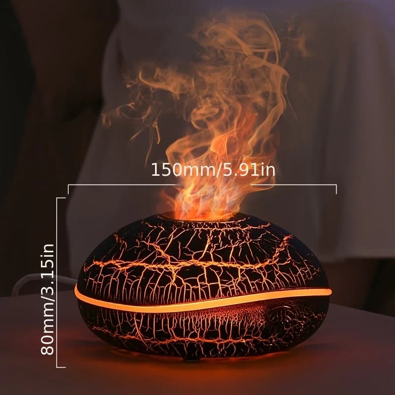 Humidificateur d'air d'aromathérapie à effet de flamme avec 7 lumières de couleur – Diffuseur d'huil