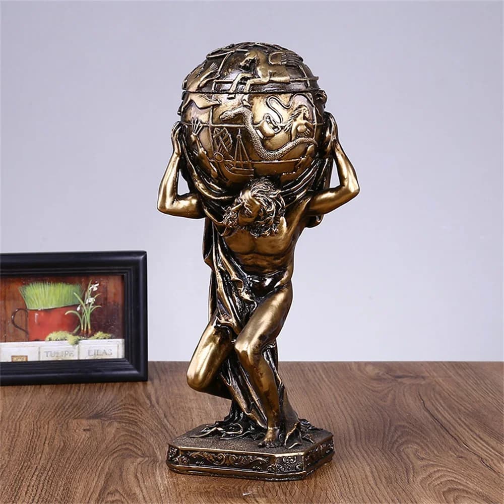 Statue d'Atlas grec de 19,5/29/33 cm, mythologie, Titans, dieu, sculptures et figurines en résine, d