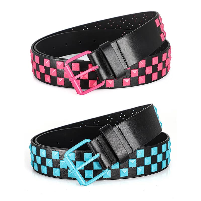 1Pc à la mode unisexe Rivet ceinture Punk HipHop Rock Y2K Style Dopamine couleur beau rue décontract