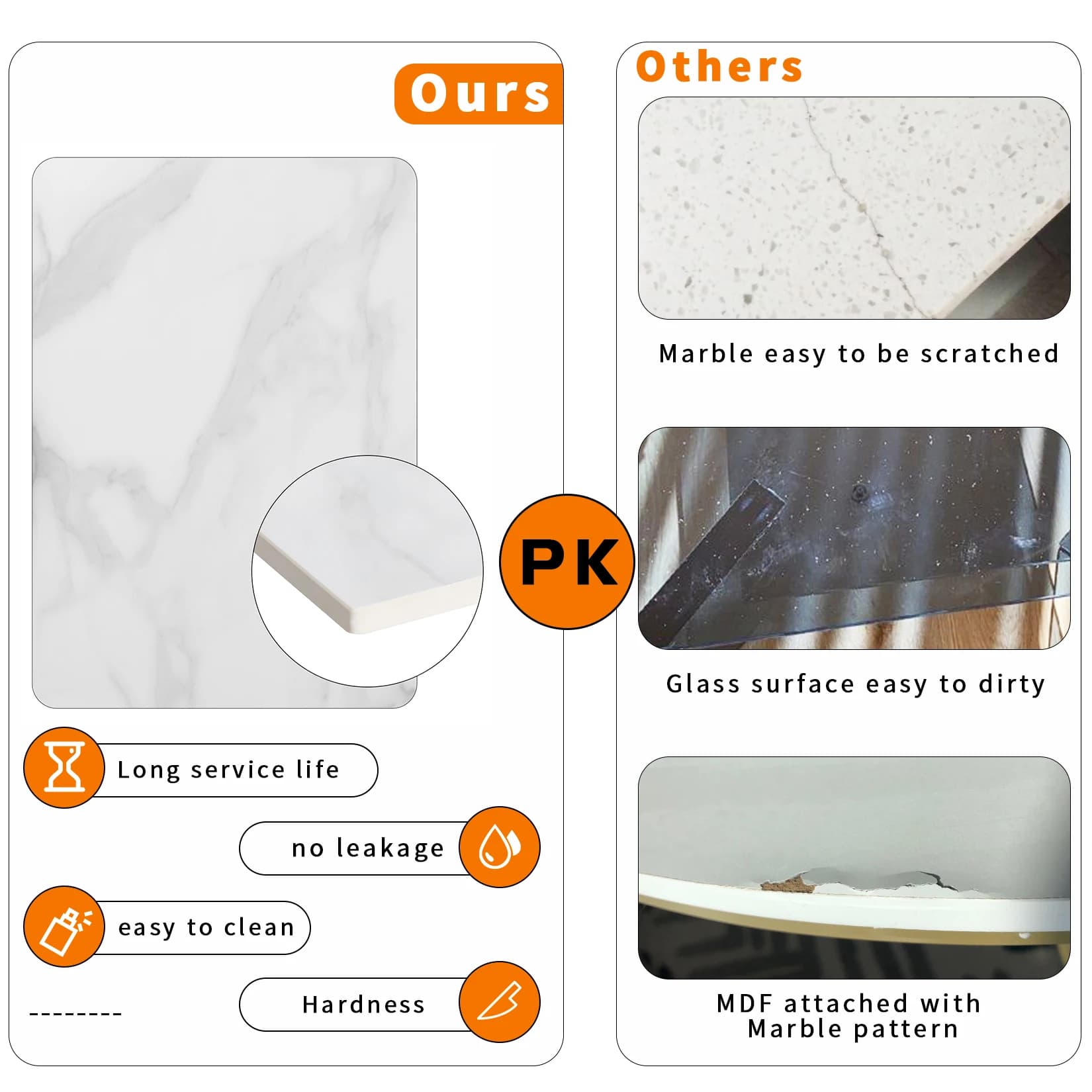 Table basse ronde en marbre avec cadre en métal, table d'appoint de canapé, meubles de salon, 3 coul