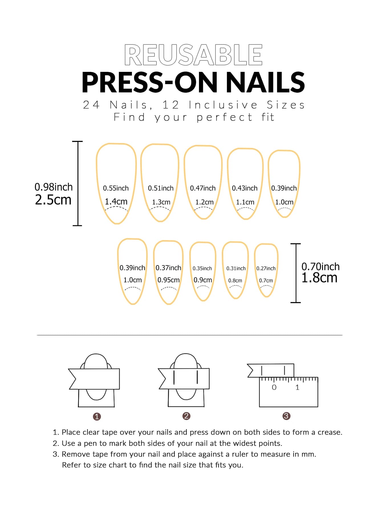 Faux ongles en amande, 24 pièces, améliorent instantané votre look, rose et blanc, déposés par des l