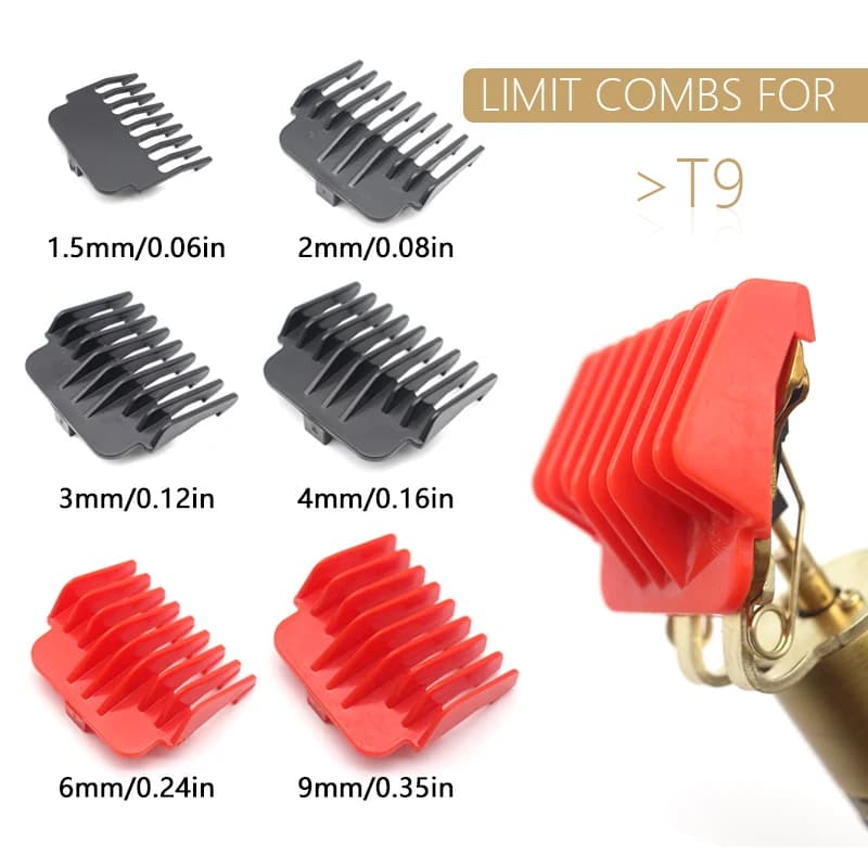 Pour T9 1.5/2/3/4/6/9mm tondeuse à cheveux professionnelle limite peigne gardes garniture barbe coif