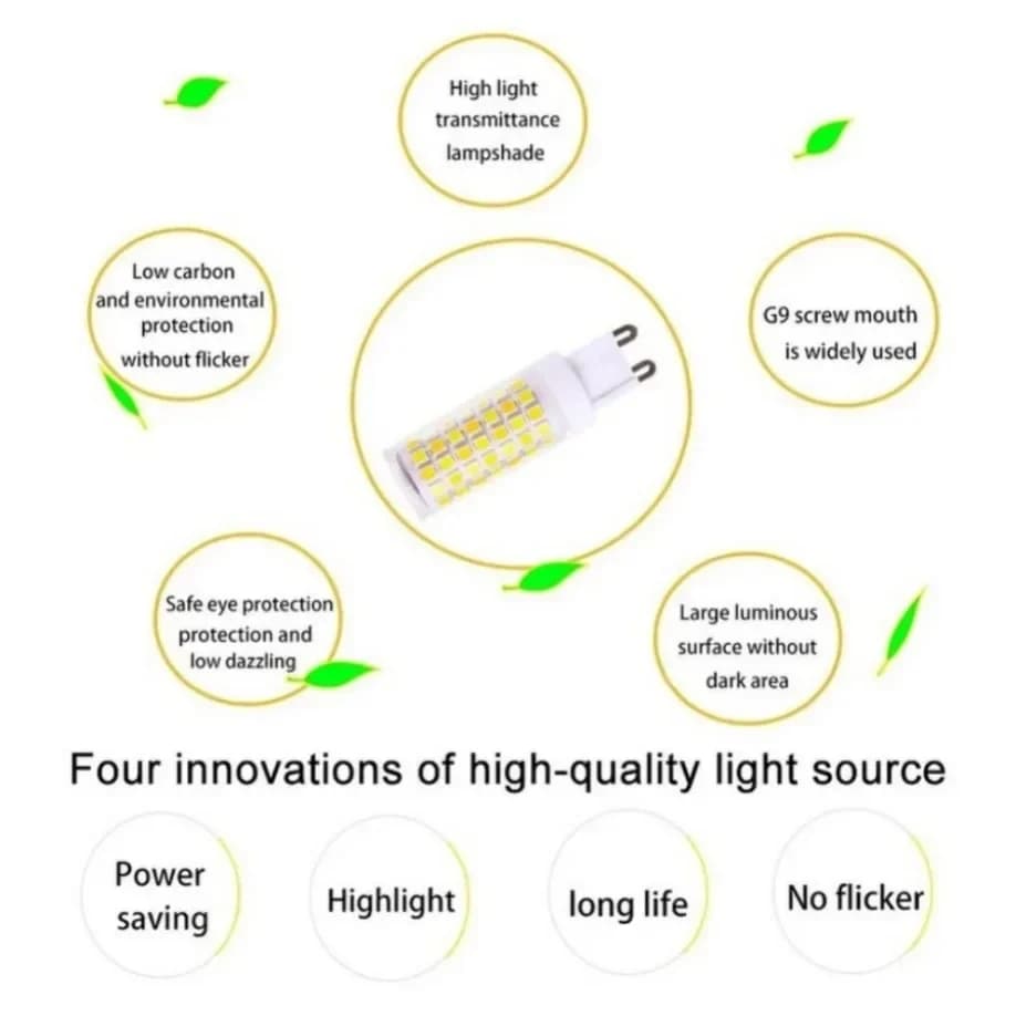 Ampoule LED G9 3W 5W 7W AC 220V G9, lampe LED SMD2835 G9, lumière épis de maïs, remplacement 30W 40W
