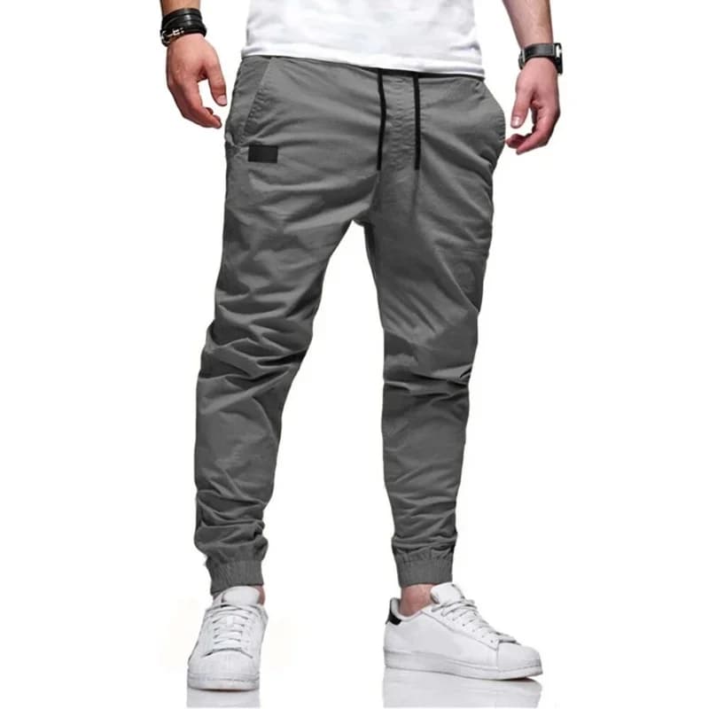 Nouveau printemps automne mince hommes pantalons sport Joggers pantalon hommes couleur unie pantalon