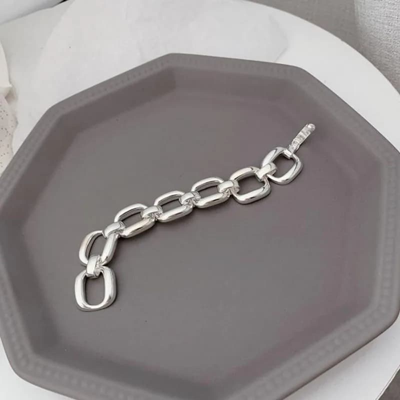 Bracelets en argent Sterling 925 pour femmes, tendance Hip Hop, Vintage, chaîne épaisse, Design géom