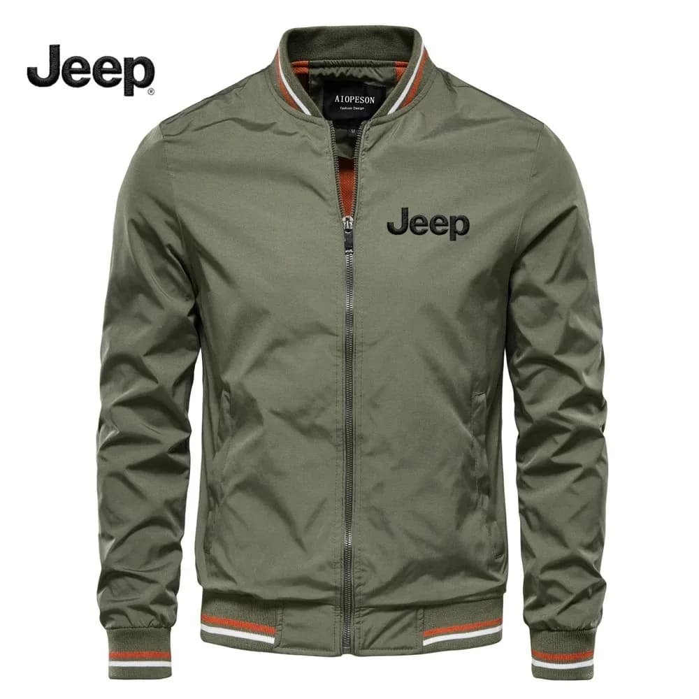 Veste Jeep à col montant pour le printemps et l'automne, veste de baseball décontractée de haute qua