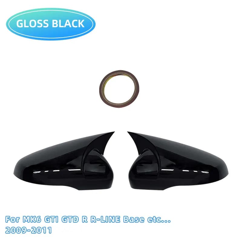 Couvercle de Rétroviseur Latéral Noir Brcorporelle, pour VW Golf MK6 MK7 7.5 GTI R GTD Base 2009-202
