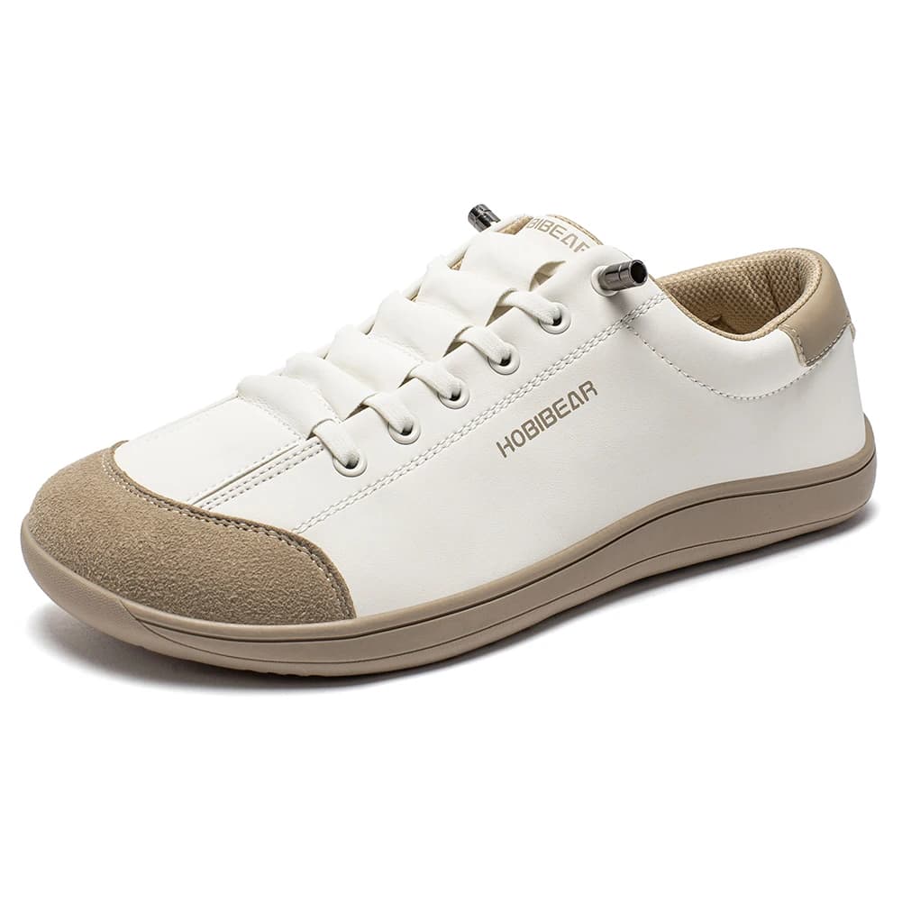 HOBIBEAR chaussures pieds nus unisexe bout large baskets en cuir artificiel zéro goutte sans lacet e