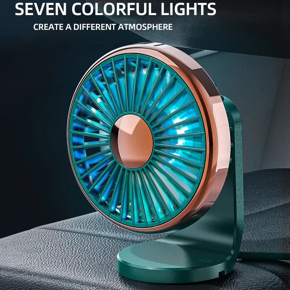 Ventilateur 12-24V pour voiture Sortie d'air universelle 230 Multifonction Mini USB 360 ° Circulateu