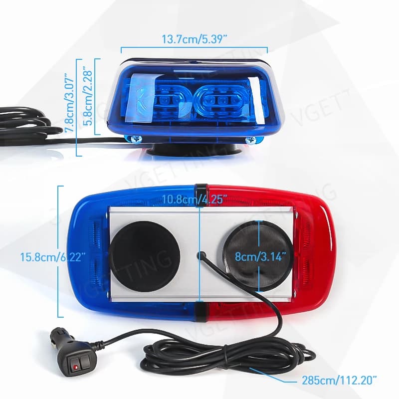 Lumières stroboscopiques sur le toit de la voiture, 36 LED, balise de sécurité d'avertissement d'urg