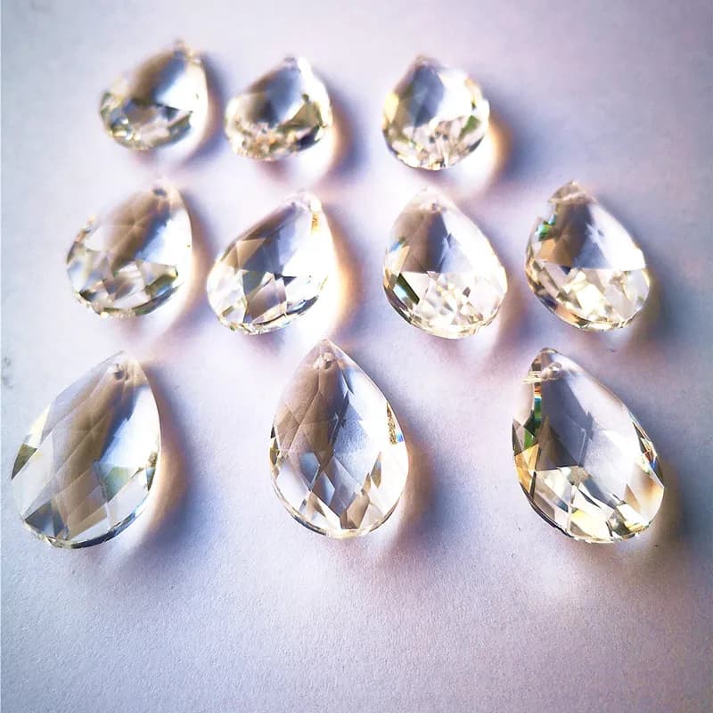 Top qualité 12 pièces/lot 22MM clair K9 cristal à facettes poire ornements de noël bricolage Suncatc