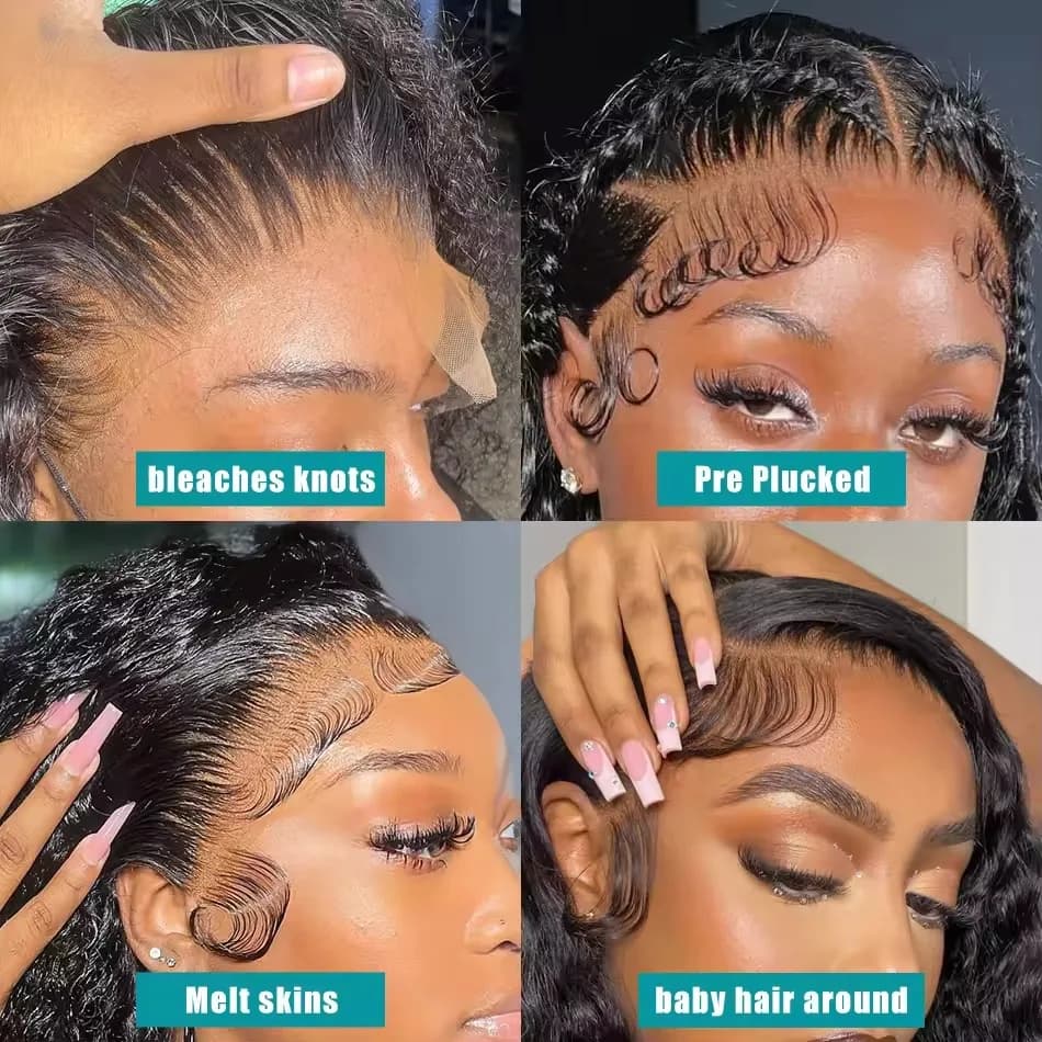 40 pouces eau vague profonde 13x4 13x6 Hd dentelle frontale perruques cheveux humains 360 Transparen