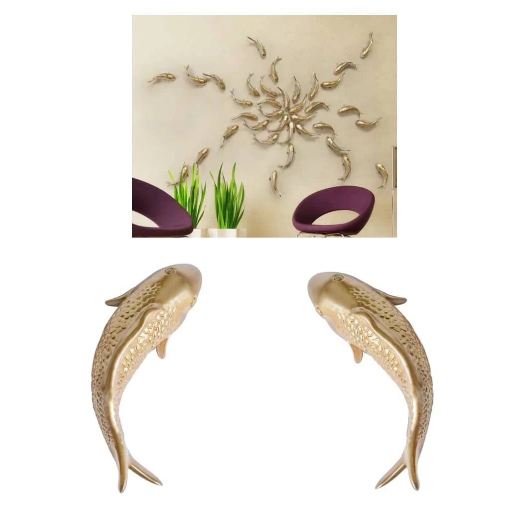 Figurines de poisson doré en résine, ornement mural, carpe, personnalité, maison, fond de restaurant