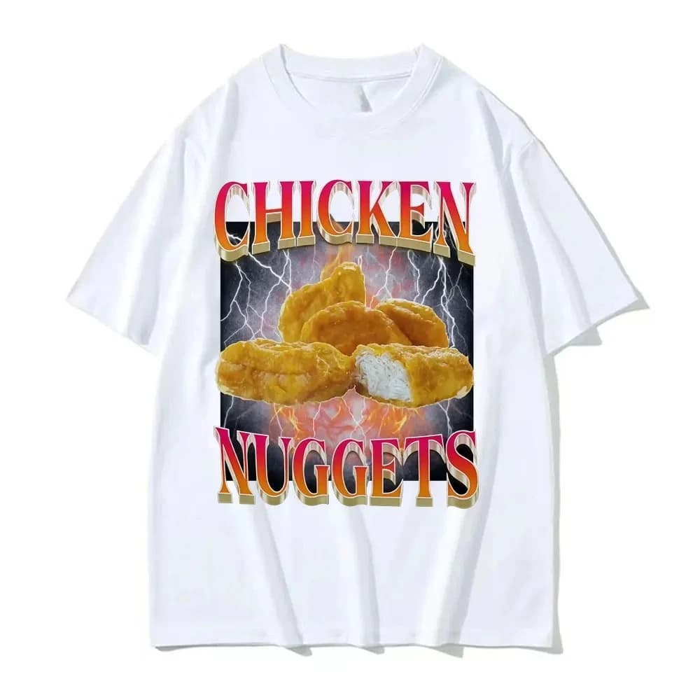 T-shirts graphiques drôles de pépites de poulet de Style rétro pour hommes et femmes t-shirts gothiq