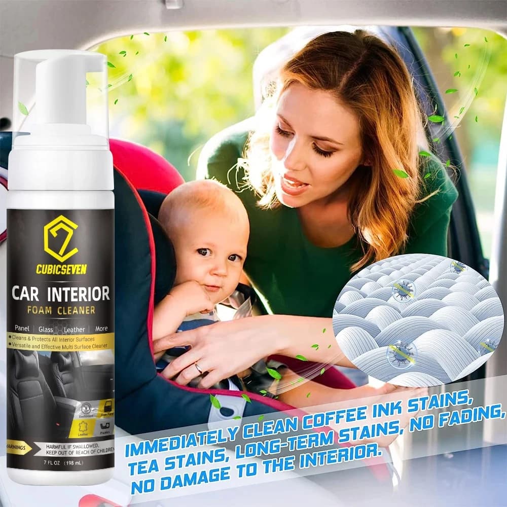 Cubicseven-Nettoyant mousse polyvalent pour voiture, siège en cuir, antirouille intérieur, lavage à 