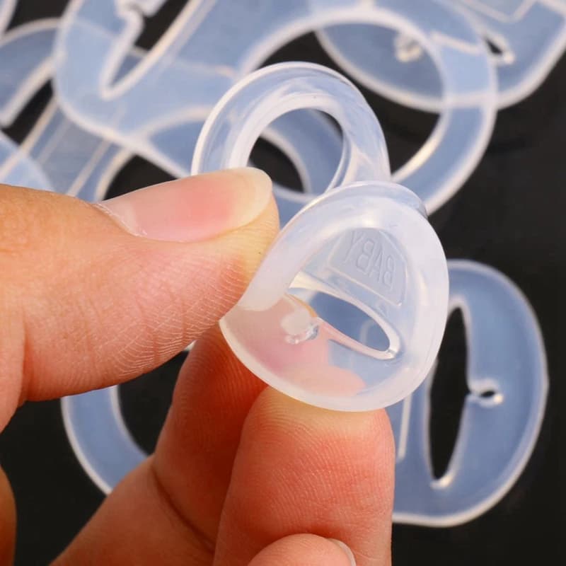 Anneau de mannequin en silicone transparent, porte-sucette Mam, adaptateur de clip, bouton, 60 pièce