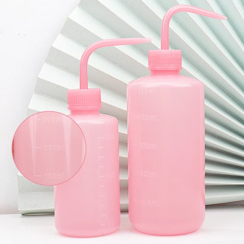 Bouteille de lavage de cils propre avec bec incurvé, bouteille de démaqucorporelle, lavage par souff