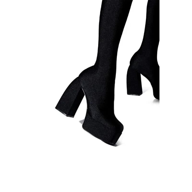 Combinaison élastique imperméable à tête carrée pour la fête de course, bottes de gril, bottes à tal