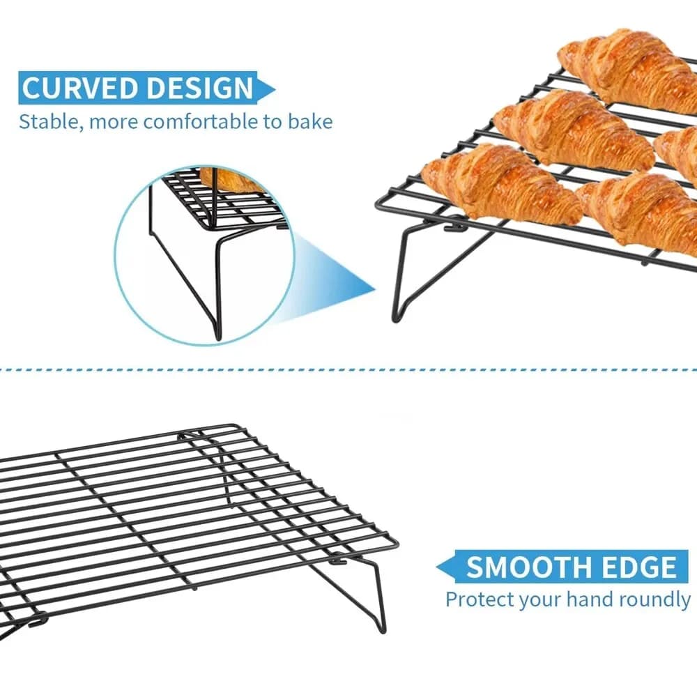 Grille métallique antiadhésive, plateau de cuisson, support de refroidissement de gâteaux, four en a
