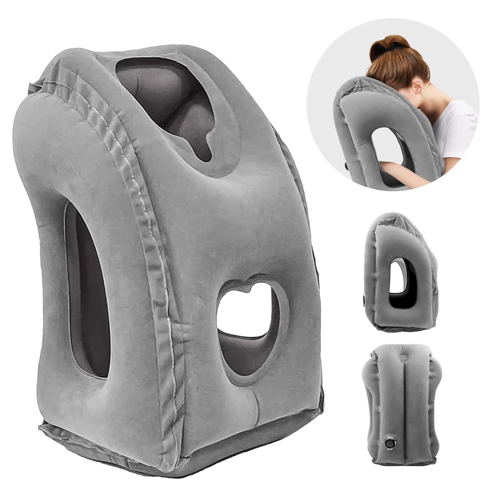 Oreiller de voyage gonflable avec conception de assujetDanse etée, oreiller d'avion, accessoires de 