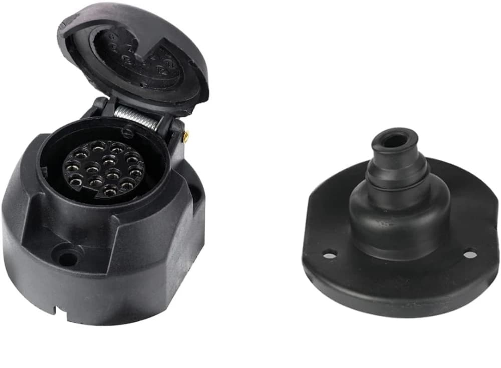Prise de remorque étanche à 13 broches avec joint en caoutchouc 12V - 24V robuste pour camion RV voi