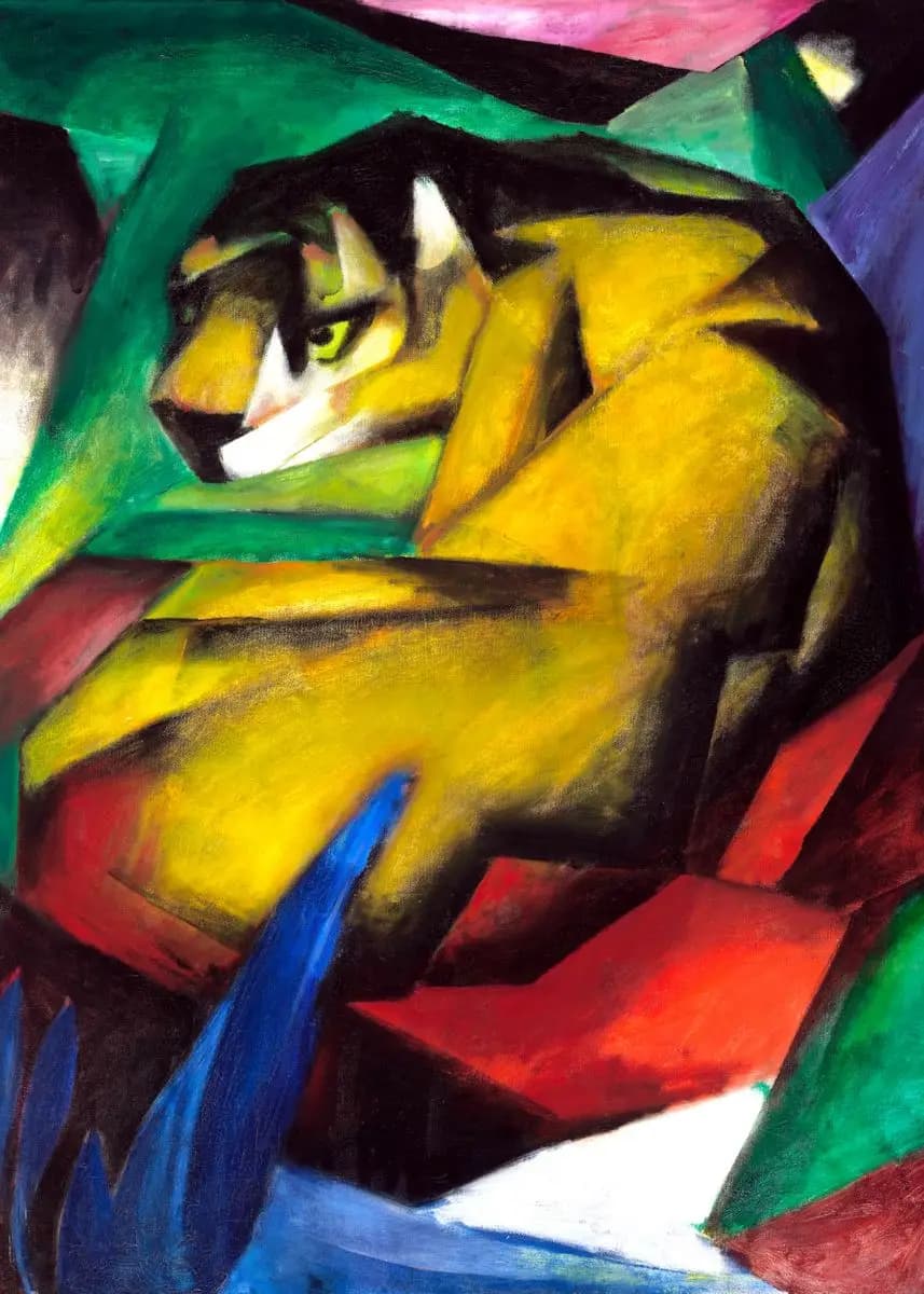 Affiche d'art de cheval bleu avec les racines de Franz et Marc, impression sur toile, photo d'art mu