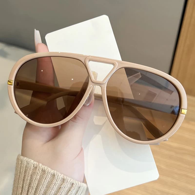 Lunettes de soleil ovales Orange à grande monture pour femmes, nouvelle mode, marque d'été, lunettes