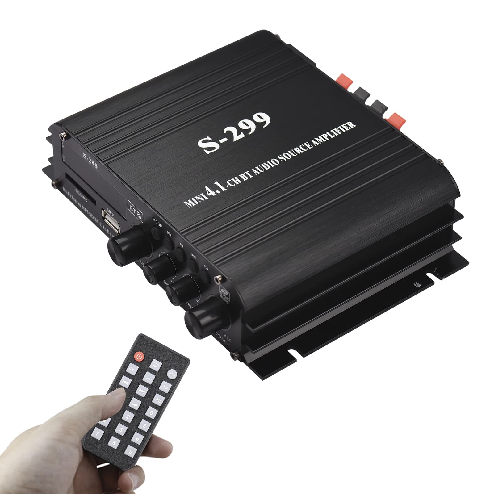 S-299 Mini 4.1 amplificateur de puissance Audio stéréo BT Portable voiture et maison double usage 4*