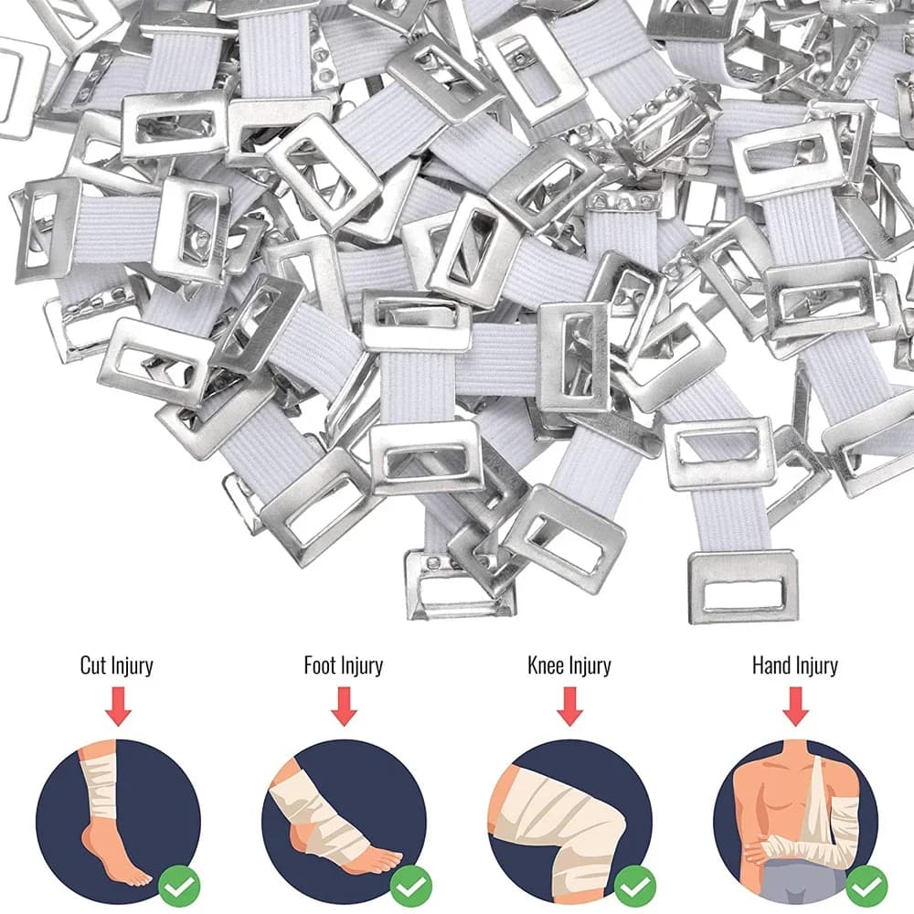 10/20/30 pièces de remplacement élastique enveloppement extensible Clips métalliques pinces de Fixat